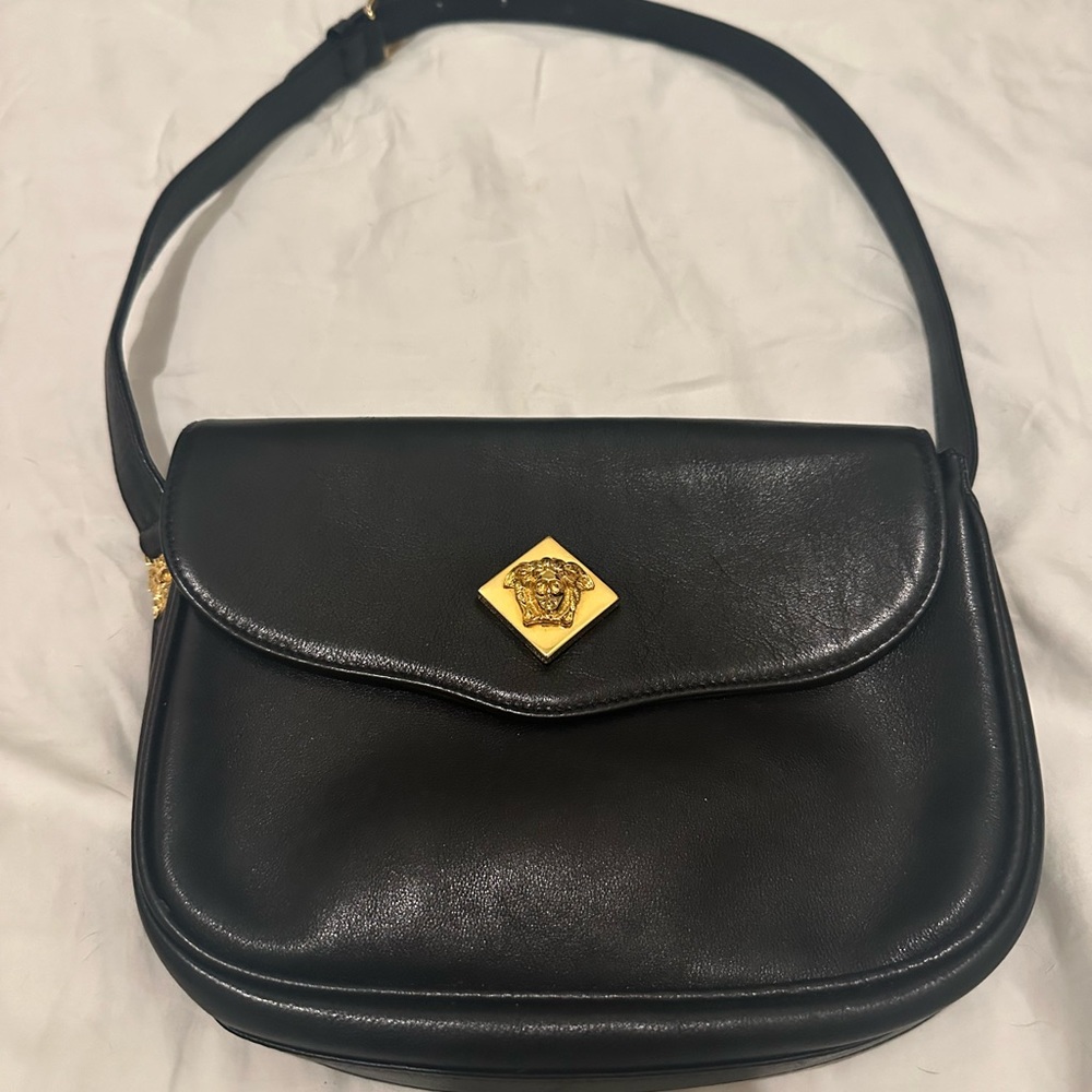 Vintage Gianni Versace Leather Shoulder Bag